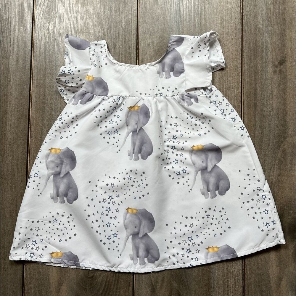 Lovely Crown Elephant Flutter Swing Dress - Picture 2 of 8